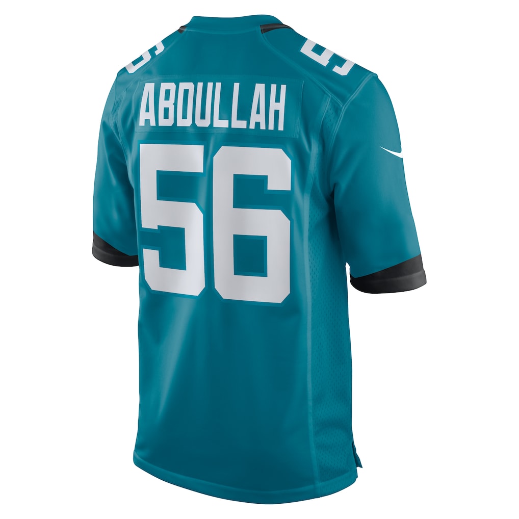 Tocy J.Jaguars #56 Yasir Abdullah Teal Team Game Jersey