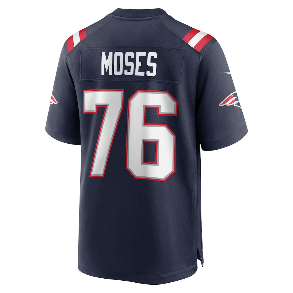 Tocy NE.Patriots #76 Morgan Moses Navy Team Game Jersey