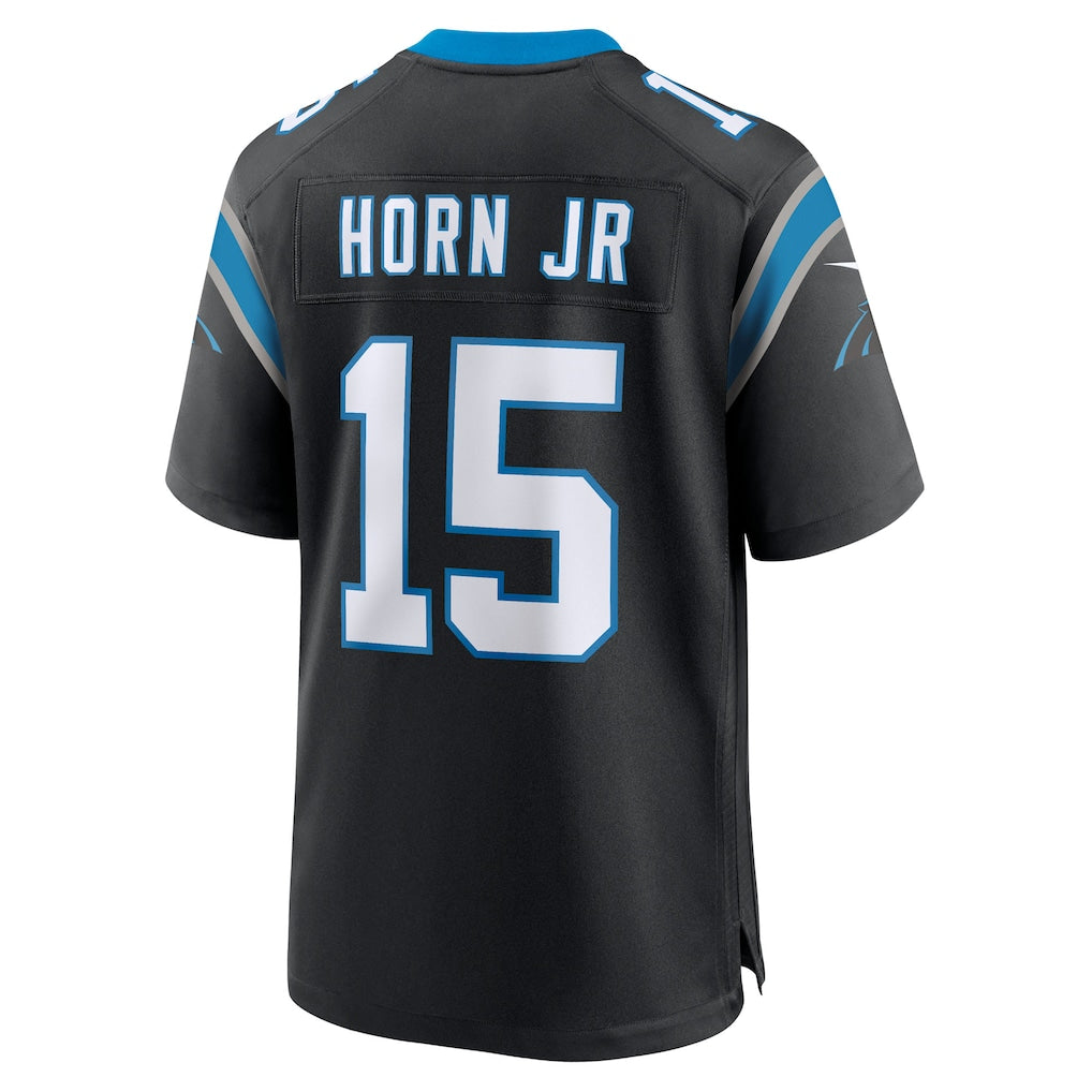 Tocy C.Panthers #15 Jimmy Horn Jr Black Team Game Jersey