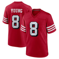 tocy #8 Steve Young Player SF.49ers Scarlet Alternate Game Stitched Jerseys