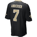 Tocy NO.Saints #7 Morten Andersen Black Game Retired Player Jersey