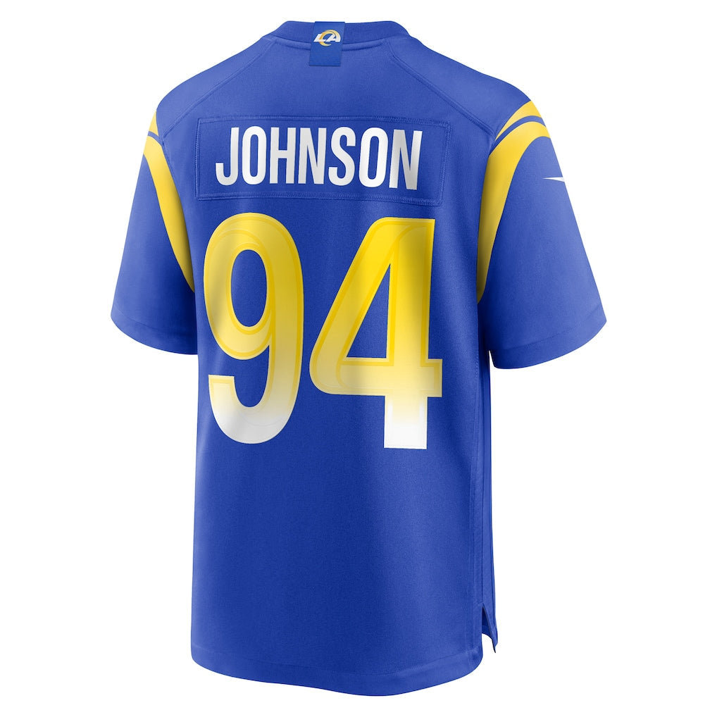 tocy LA.Rams #94 Desjuan Johnson Royal Home Game Jersey