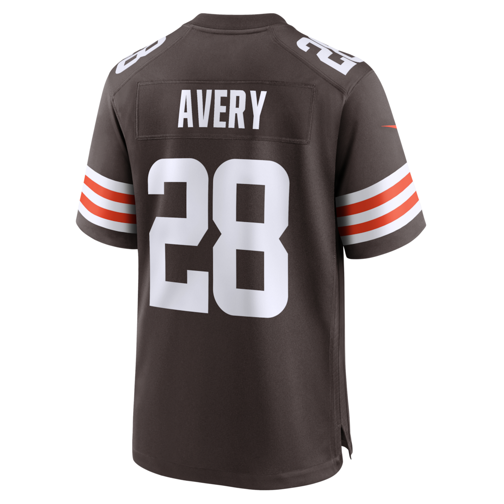 Tocy C.Browns #28 Tre Avery Brown Team Game Jersey