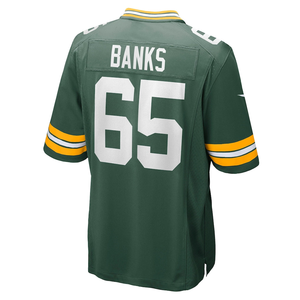 Tocy GB.Packers #65 Aaron Banks Green Team Game Jersey