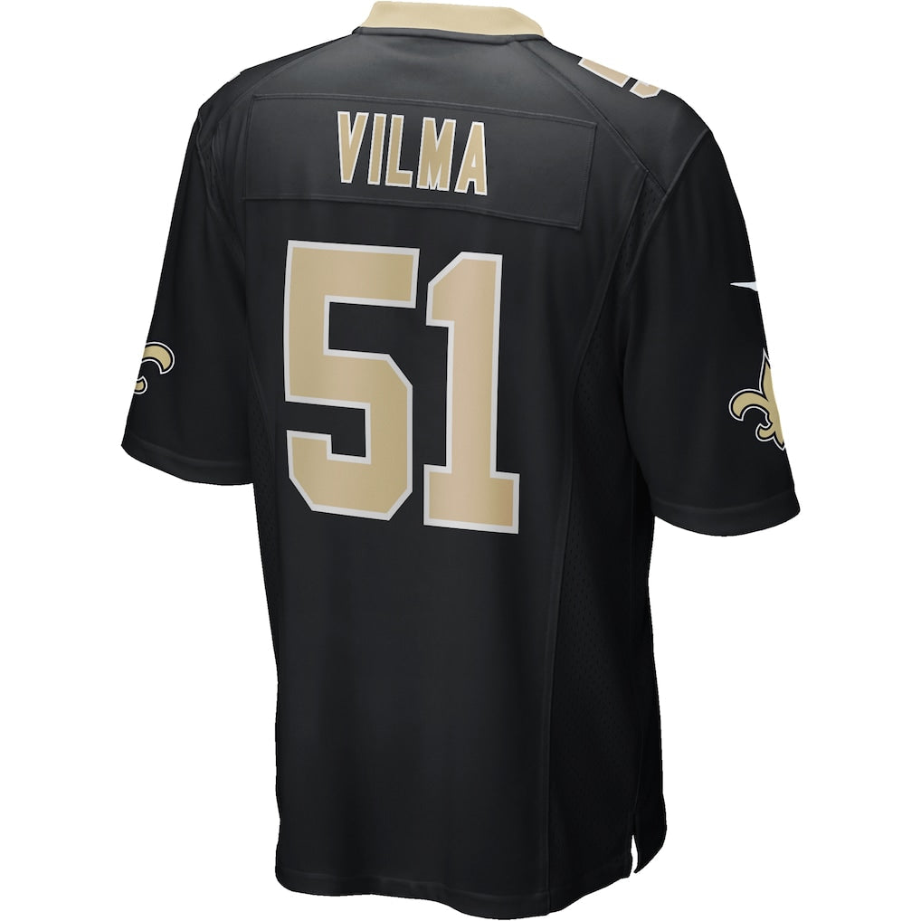 Tocy NO.Saints #51 Jonathan Vilma Black Game Retired Player Jersey