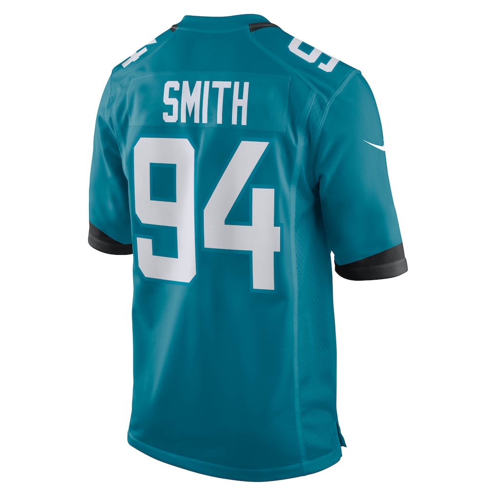 Tocy J.Jaguars #94 Maason Smith Teal Team Game Jersey