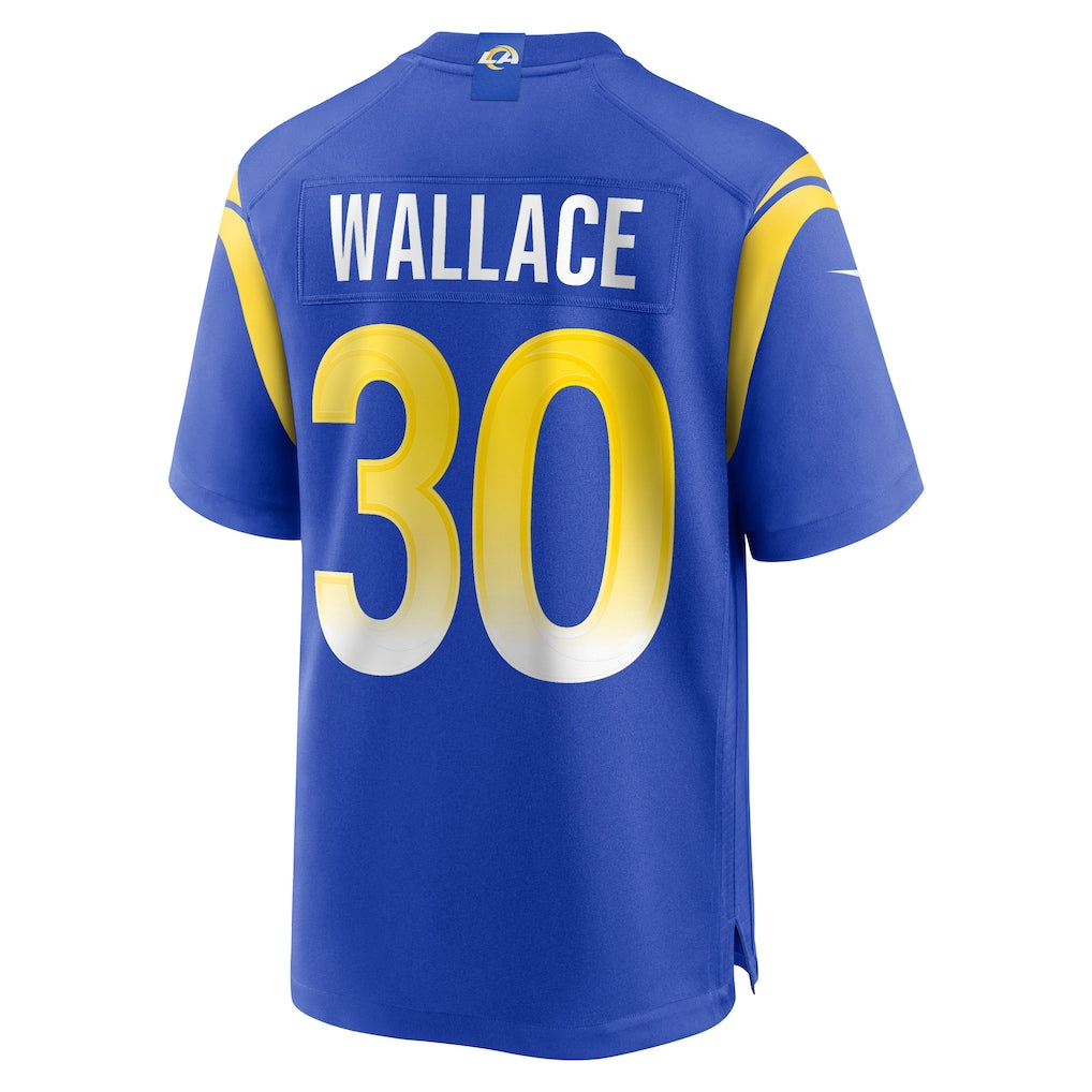 tocy LA.Rams #30 Josh Wallace Royal Game Jersey