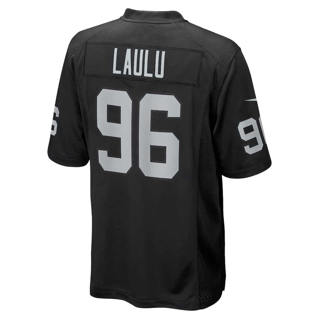 tocy LV.Raiders #96 Jonah Laulu Black Team Game Jersey