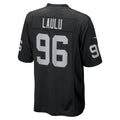 tocy LV.Raiders #96 Jonah Laulu Black Team Game Jersey