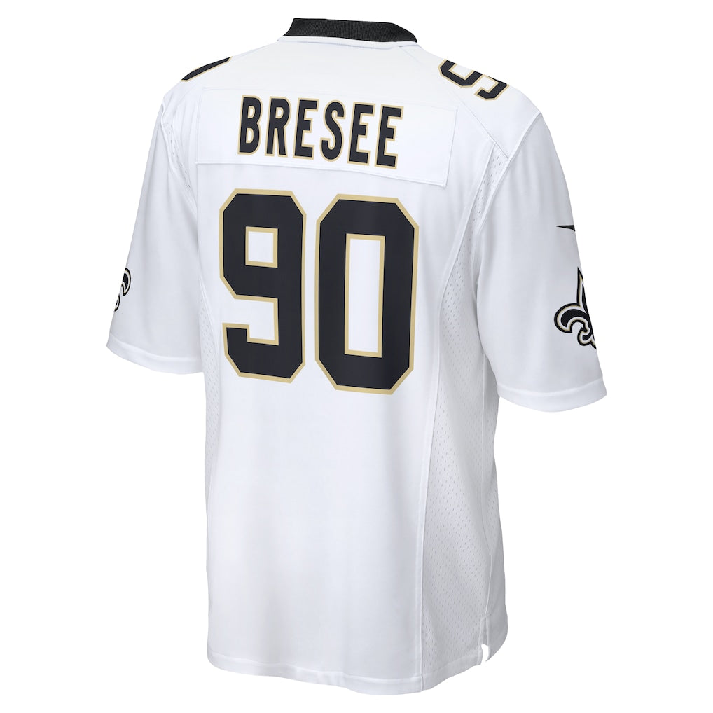 Tocy NO.Saints #90 Bryan Bresee White Game Jersey