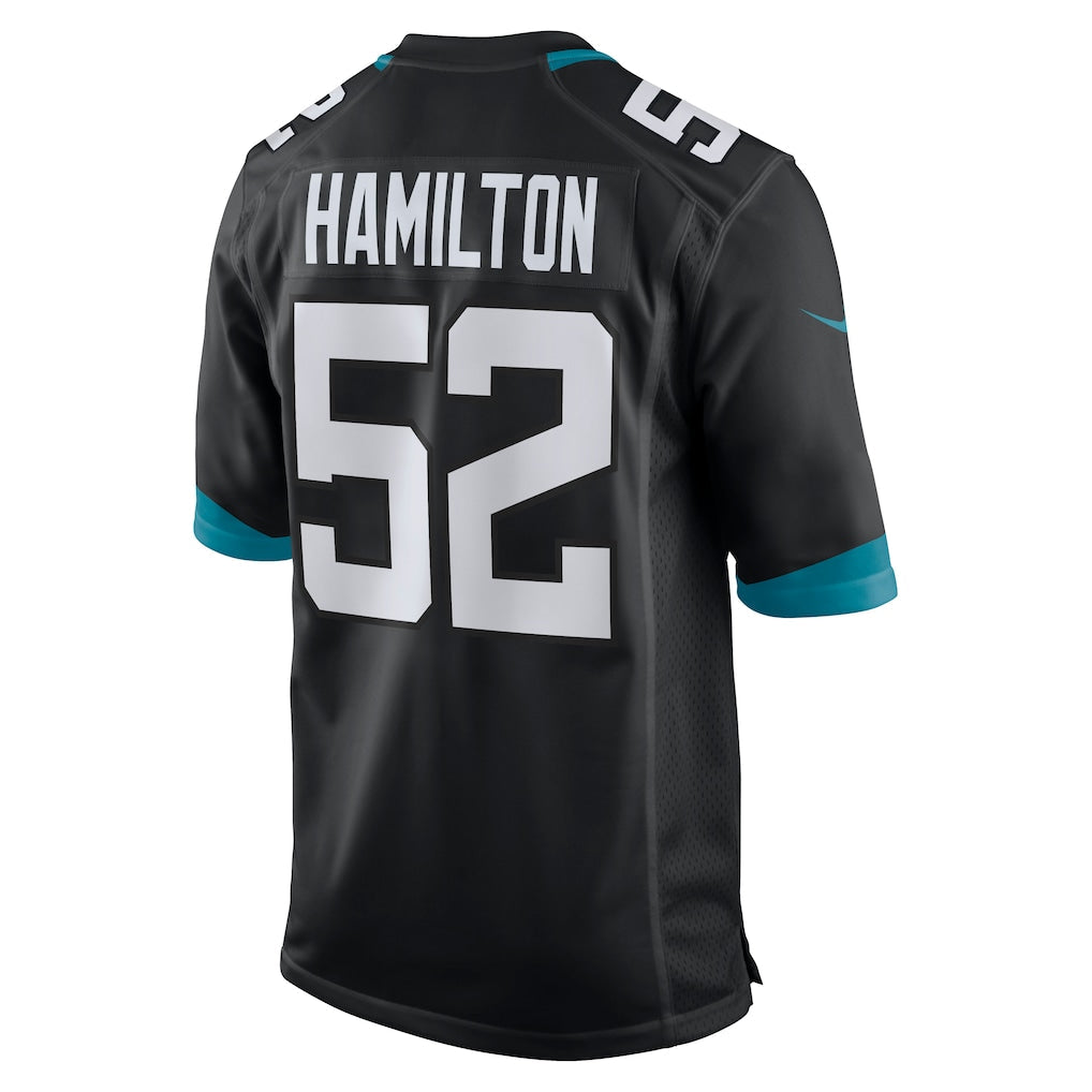 Tocy J.Jaguars #52 DaVon Hamilton Black Game Jersey