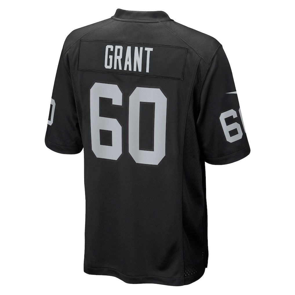 tocy LV.Raiders #60 Charles Grant Black Team Game Jersey