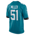 Tocy J.Jaguars #51 Ventrell Miller Teal Game Jersey