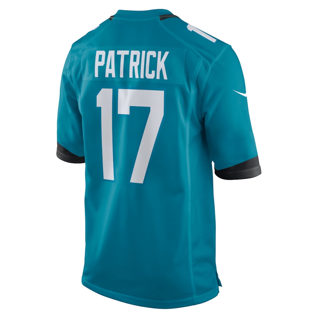 Tocy J.Jaguars #17 Tim Patrick Teal Team Game Jersey