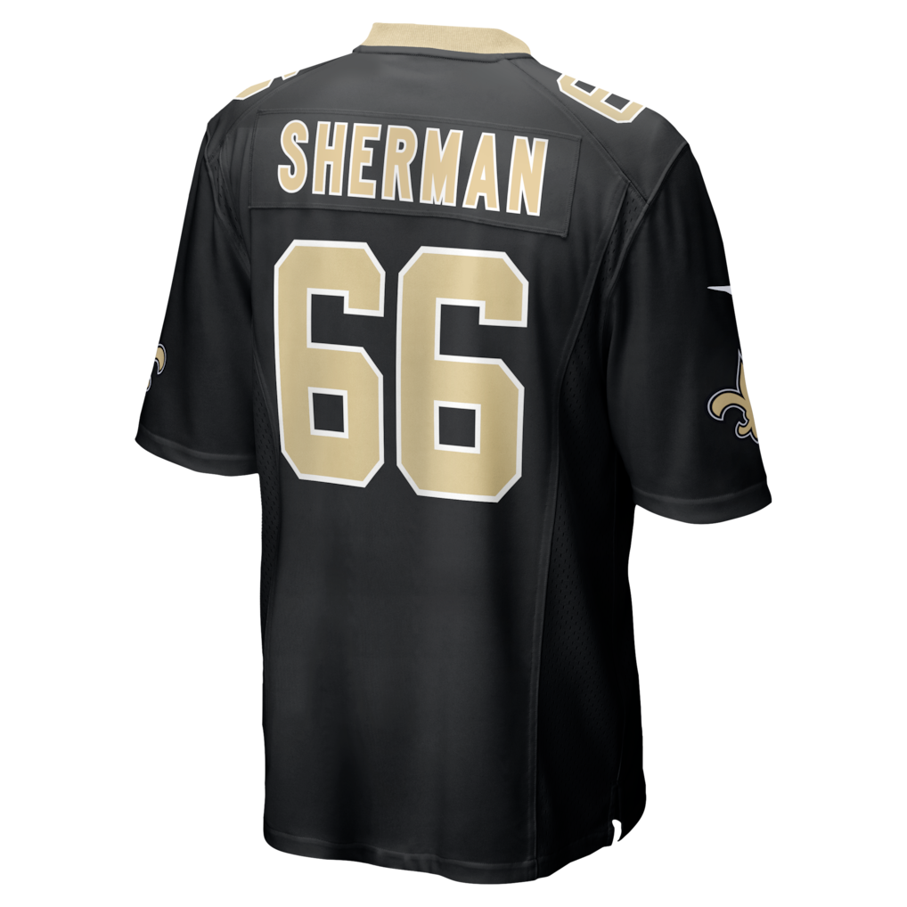 Tocy NO.Saints #66 William Sherman Black Team Game Jersey