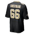 Tocy NO.Saints #66 William Sherman Black Team Game Jersey
