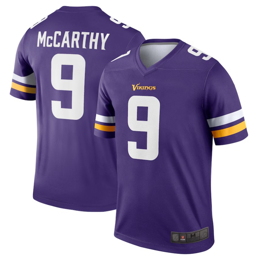 tocy #9 J.J. McCarthy Player MN.Vikings Purple Alternate Legend Stitched Jerseys