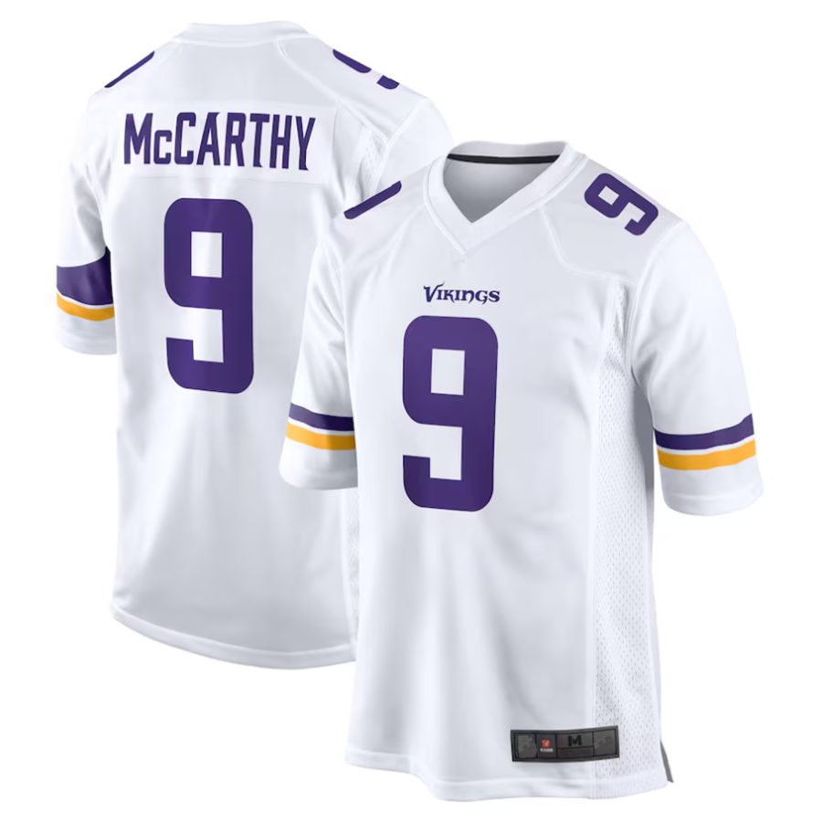 tocy #9 J.J. McCarthy Player MN.Vikings White Game Stitched Jerseys