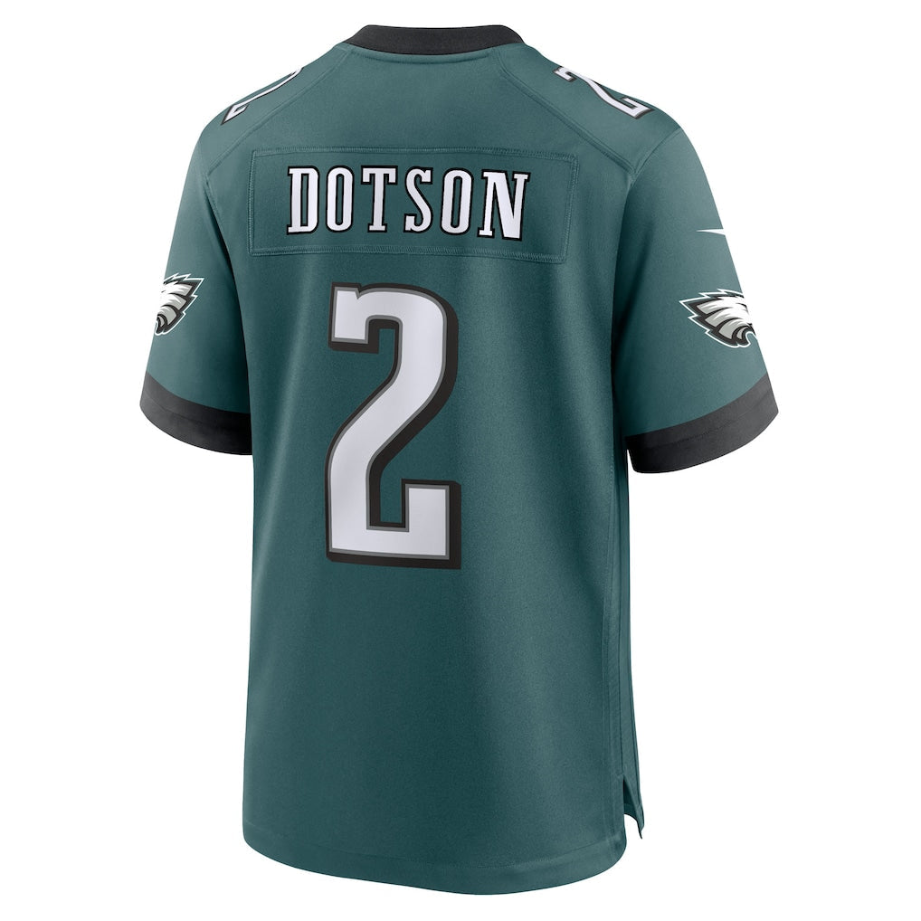 Tocy P.Eagles #2 Jahan Dotson Midnight Green Team Game Jersey