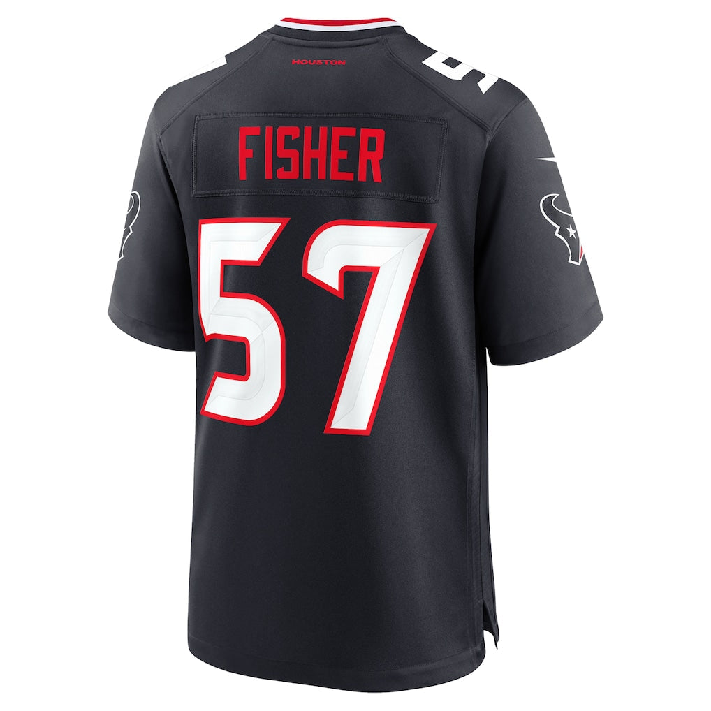 Tocy H.Texans #57 Blake Fisher Navy Team Game Jersey
