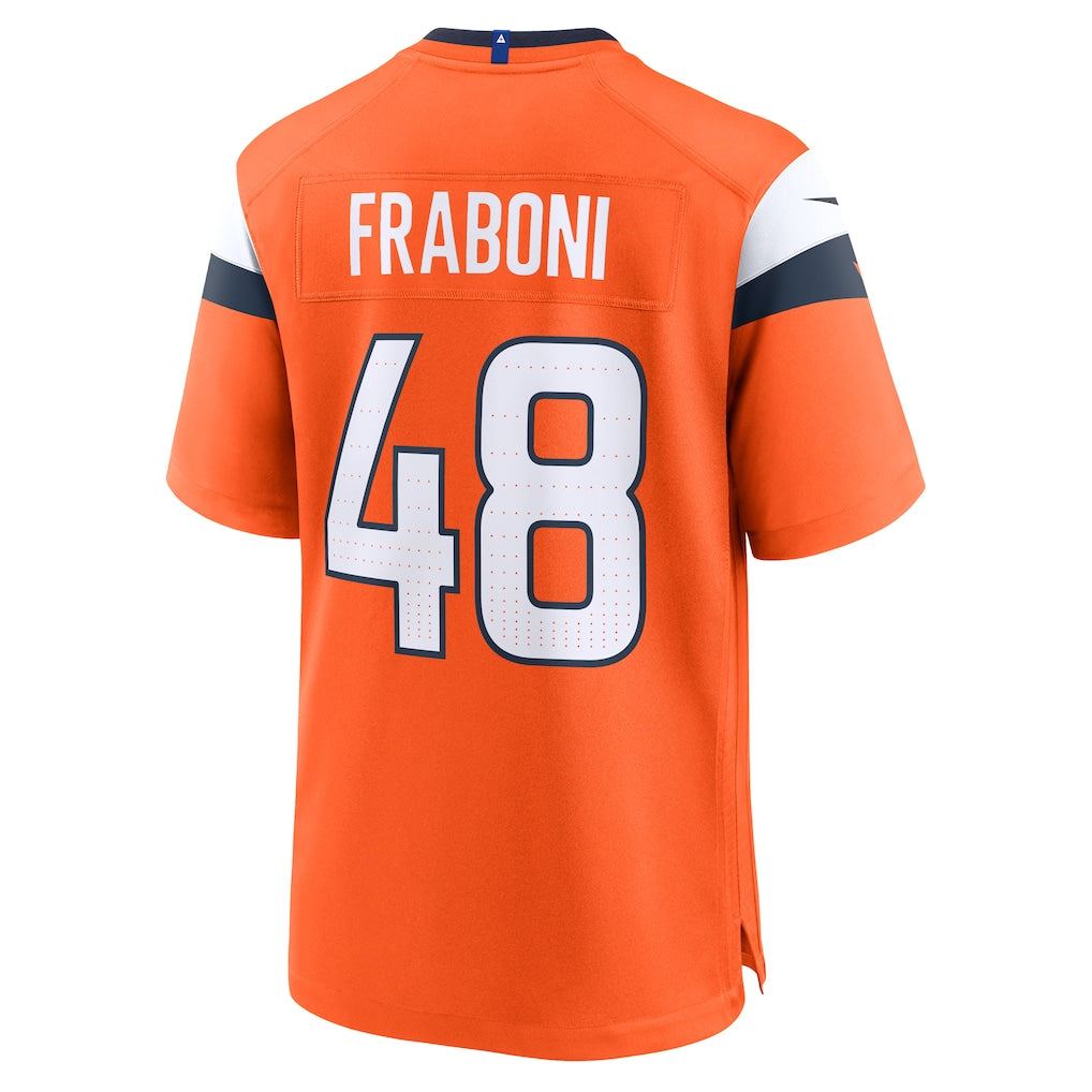 Tocy D.Broncos #48 Mitchell Fraboni Orange Team Game Jersey