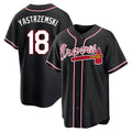tocy A.Braves #18 Mike Yastrzemski player Black Replica Fashion Out Stitched Jerseys