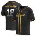tocy A.Braves #18 Mike Yastrzemski player Gold Replica Black en Alternate Stitched Jerseys