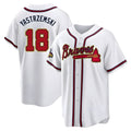 tocy A.Braves #18 Mike Yastrzemski player Gold Replica White Program Stitched Jerseys