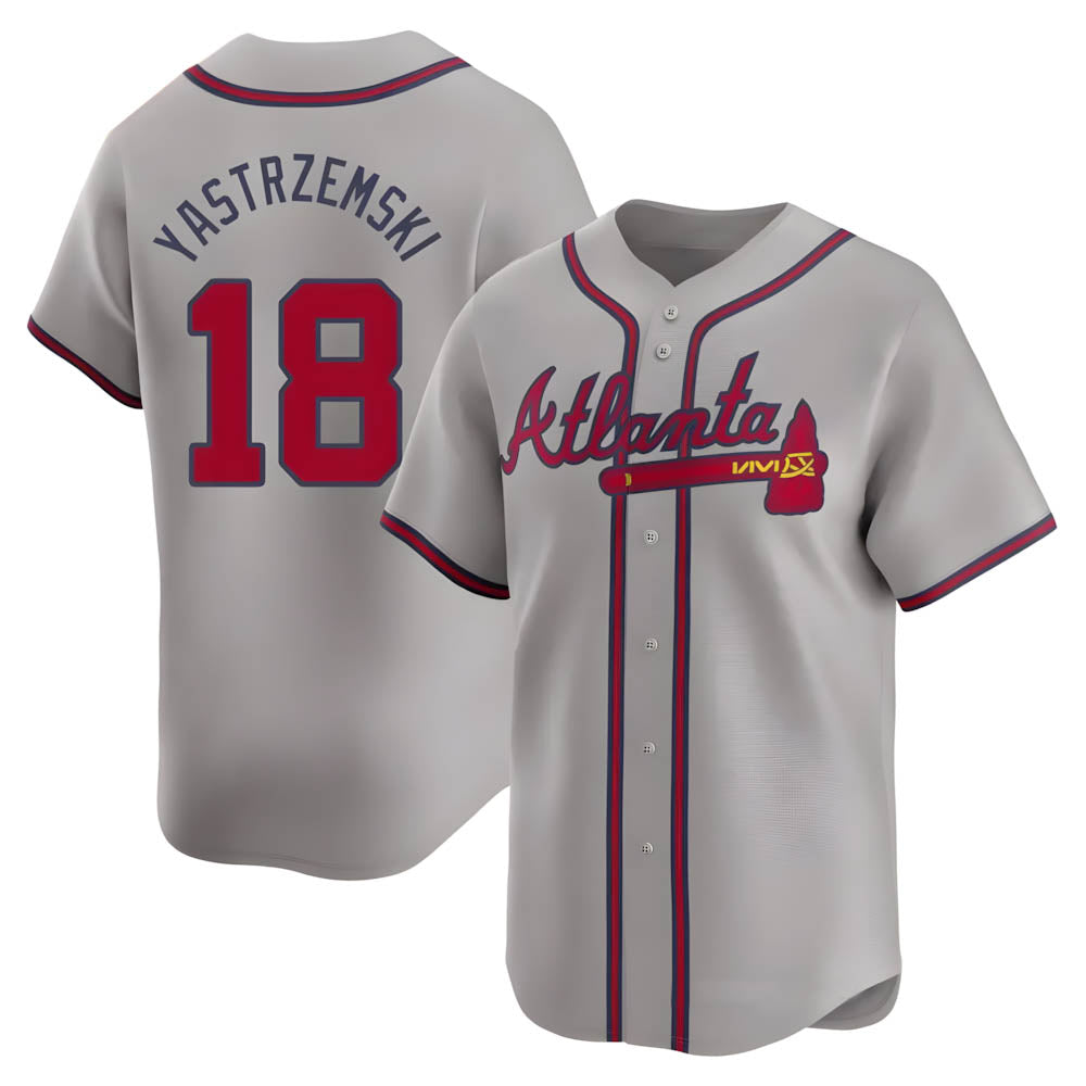 tocy A.Braves #18 Mike Yastrzemski player Gray Limited Away Stitched Jerseys