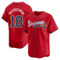 tocy A.Braves #18 Mike Yastrzemski player Red Limited Alternate Stitched Jerseys