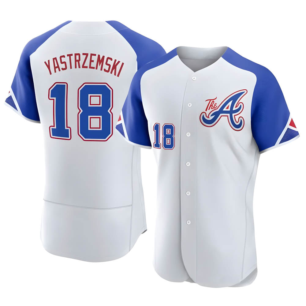 tocy A.Braves #18 Mike Yastrzemski player White Authentic City Connect Stitched Jerseys