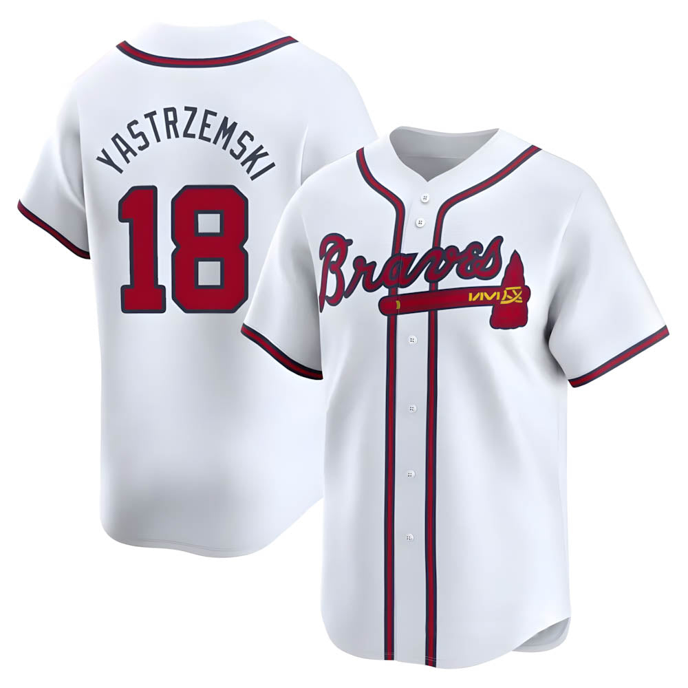 tocy A.Braves #18 Mike Yastrzemski player White Limited Home Stitched Jerseys