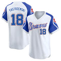 tocy A.Braves #18 Mike Yastrzemski player White Limited Throwback Cooperstown Collection Stitched Jerseys