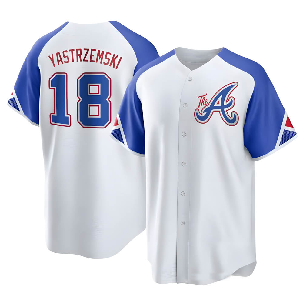 tocy A.Braves #18 Mike Yastrzemski player White Replica City Connect Stitched Jerseys
