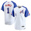 tocy A.Braves #1 Ozzie Albies Player Blue City Connect Stitched Jerseys
