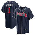 tocy A.Braves #1 Ozzie Albies Player Navy Alternate Stitched Jerseys