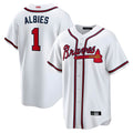 tocy A.Braves #1 Ozzie Albies Player White Alternate Stitched Jerseys