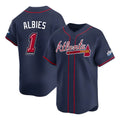 tocy A.Braves #1 Ozzie Albies Player Navy Limited 2025 Speedway Classic Alternate Stitched Jerseys