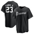 tocy A.Braves #23 Michael Harris II player Black&White Replica Stitched Jerseys