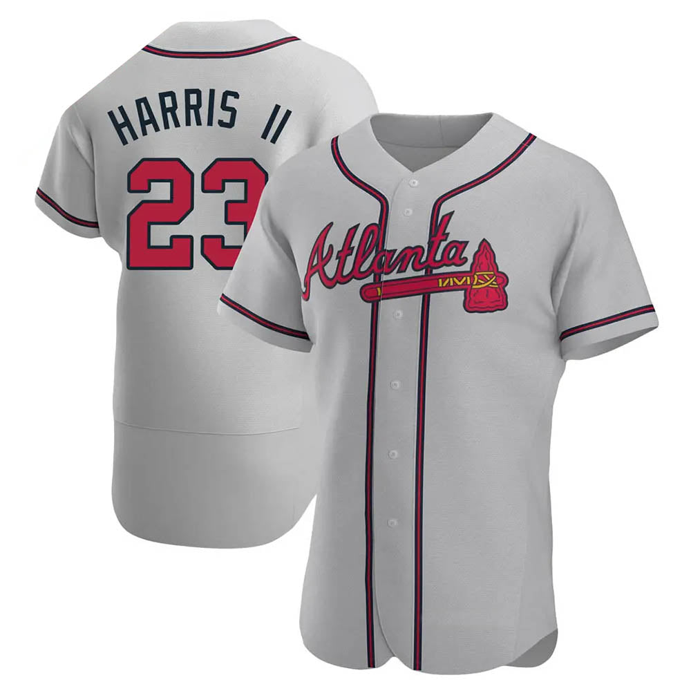tocy A.Braves #23 Michael Harris II player Gray Authentic Road Stitched Jerseys