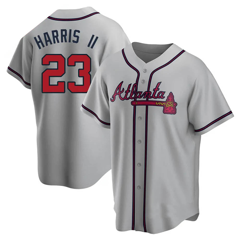 tocy A.Braves #23 Michael Harris II player Gray Replica Road Stitched Jerseys