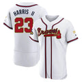 tocy A.Braves #23 Michael Harris II player White&Gold Authentic Program Stitched Jerseys