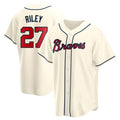 tocy A.Braves #27 Austin Riley Player Cream Replica Alternate Stitched Jerseys