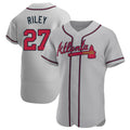 tocy A.Braves #27 Austin Riley Player Gray Authentic Road Stitched Jerseys