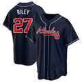 tocy A.Braves #27 Austin Riley Player Navy Replica Alternate Stitched Jerseys