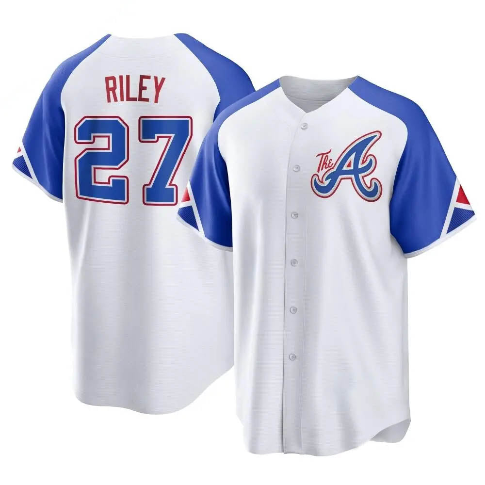 tocy A.Braves #27 Austin Riley Player White Replica City Connect Stitched Jerseys
