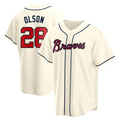 tocy A.Braves #28 Matt Olson Player Cream Replica Alternate Stitched Jerseys