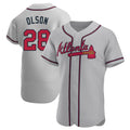 tocy A.Braves #28 Matt Olson Player Gray Authentic Road Stitched Jerseys