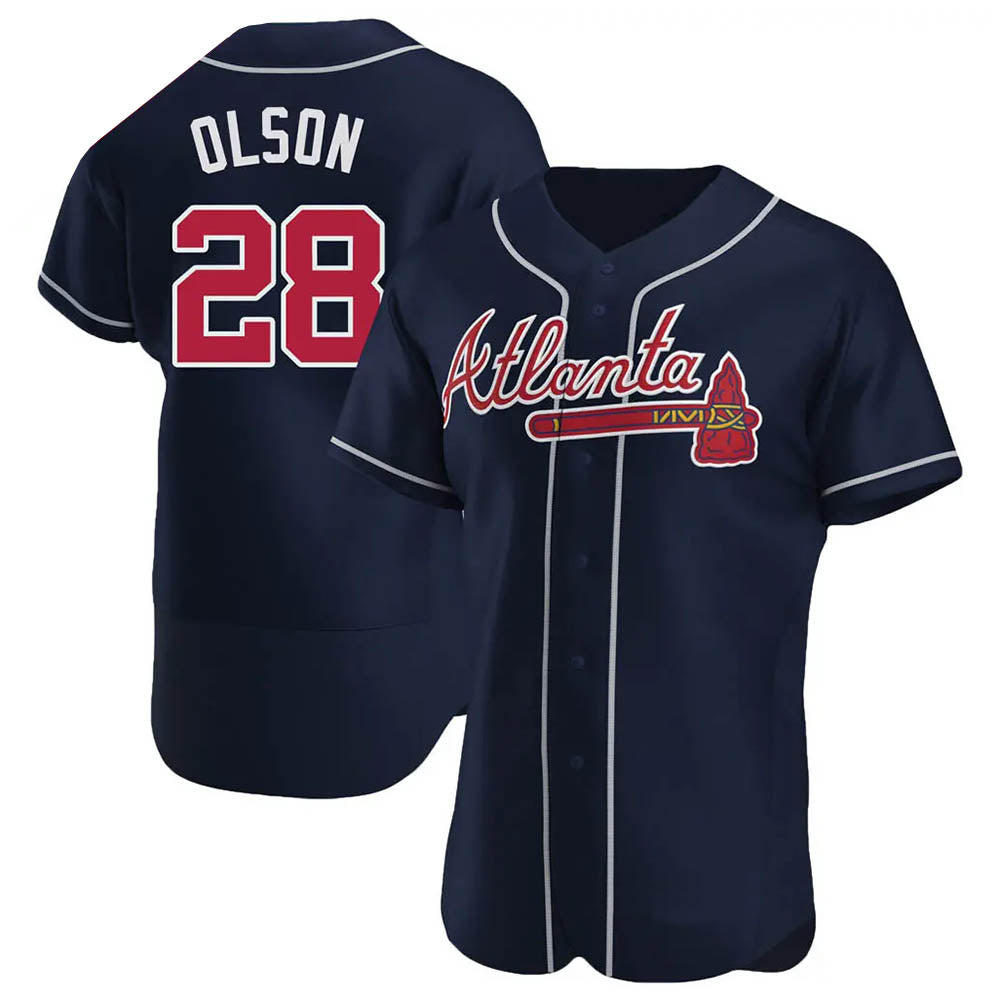 tocy A.Braves #28 Matt Olson Player Navy Authentic Alternate Stitched Jerseys