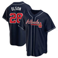 tocy A.Braves #28 Matt Olson Player Navy Replica Alternate Stitched Jerseys